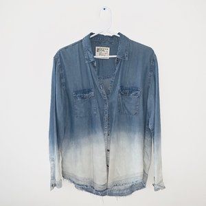 2/$30 Garage Chambray Dip-Dye Bleached Denim Shirt